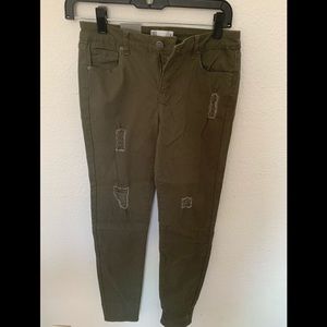 Olive green girls jeans